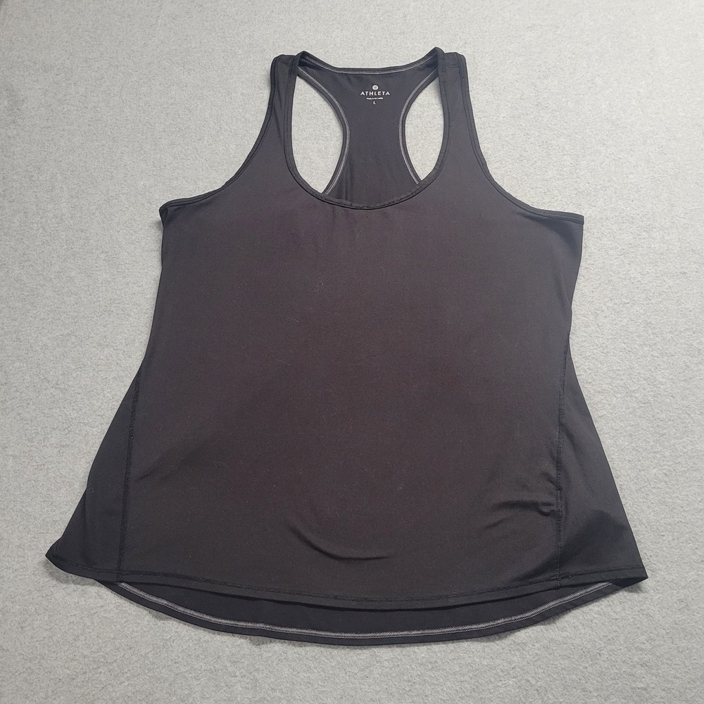 Athleta Chi Tank Top Womens Large Black Racerback Activewear Gym